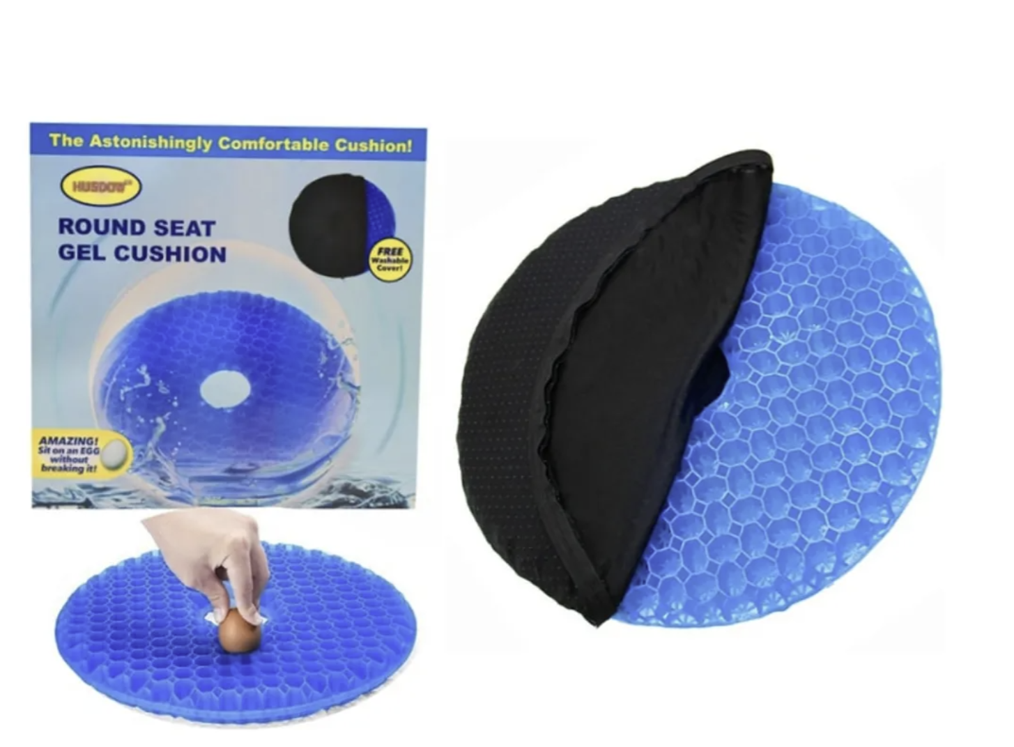 Cojín de Gel Ergonómico Redondo con Funda