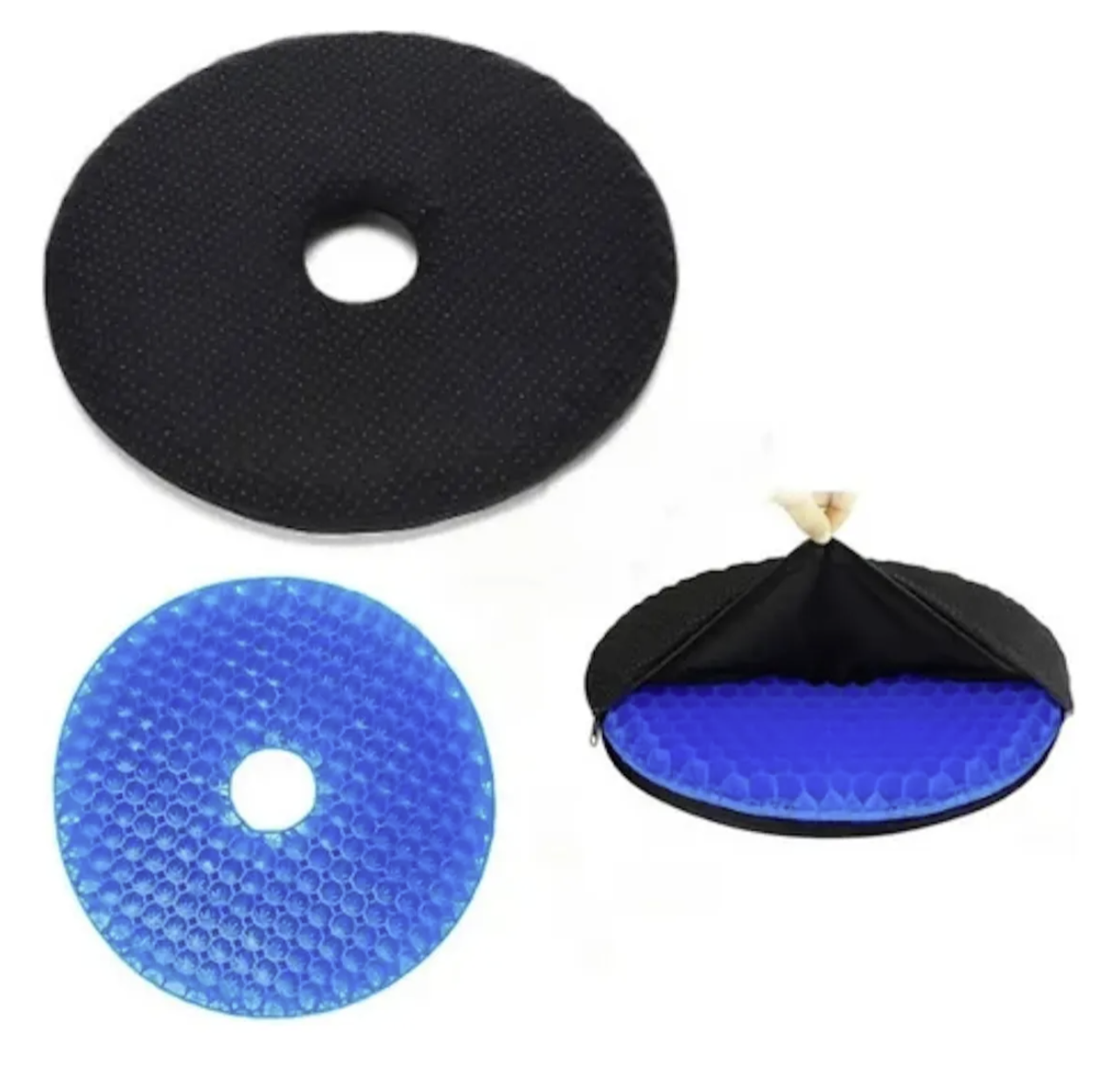 Cojín de Gel Ergonómico Redondo con Funda