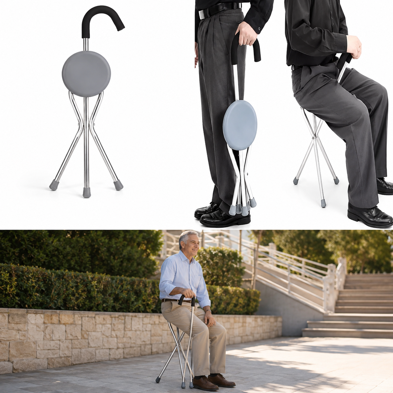 Baston Con Asiento Plegable