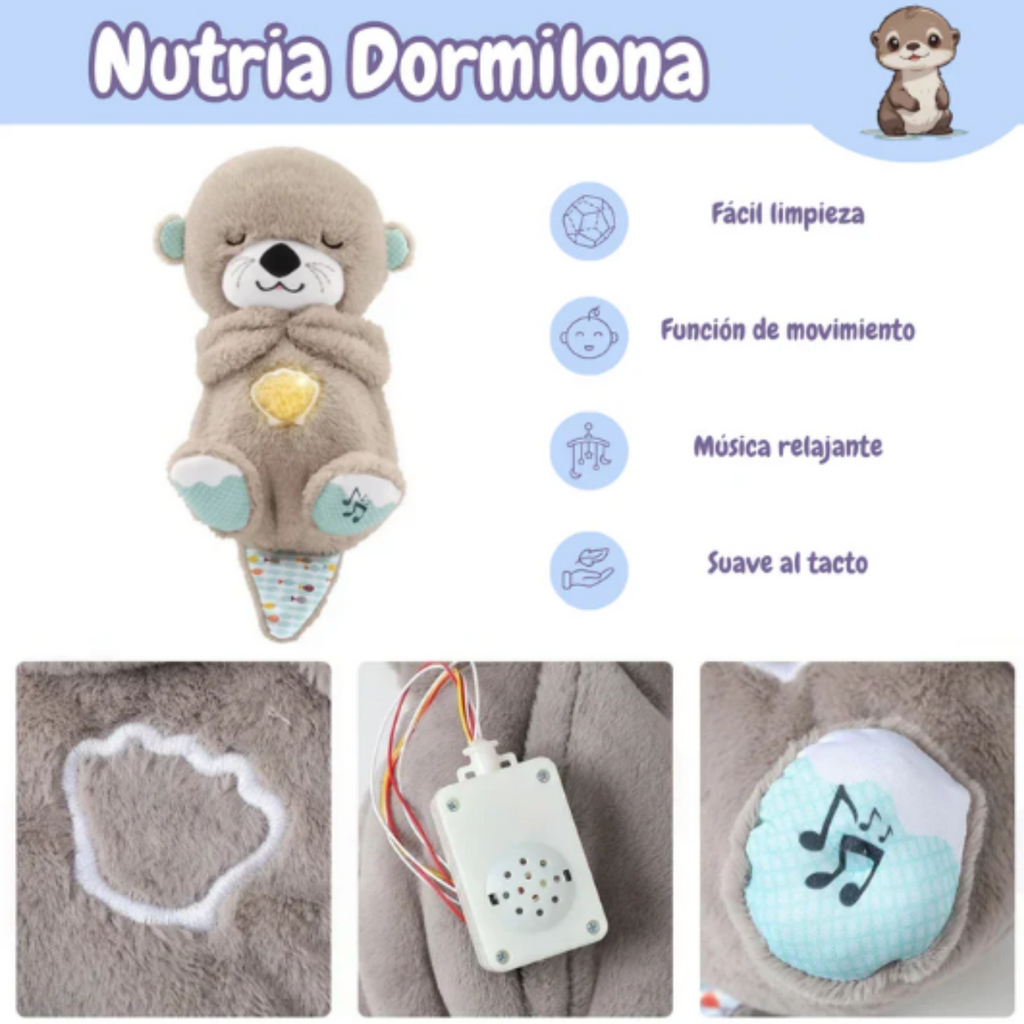 Peluche Nutria Respira En Caja Y Pilas