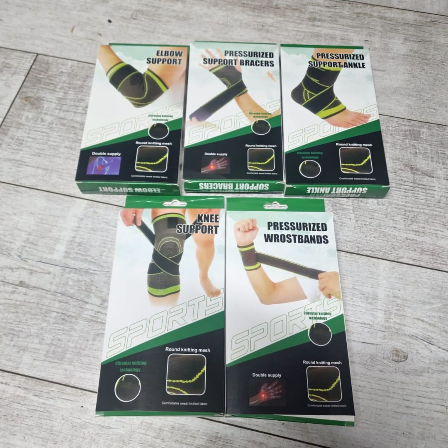 Pack 5 Pc Tobillera Codera Rodillera
